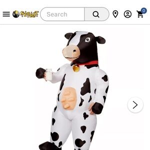 Adult Inflatable Cow Costume - Black and White